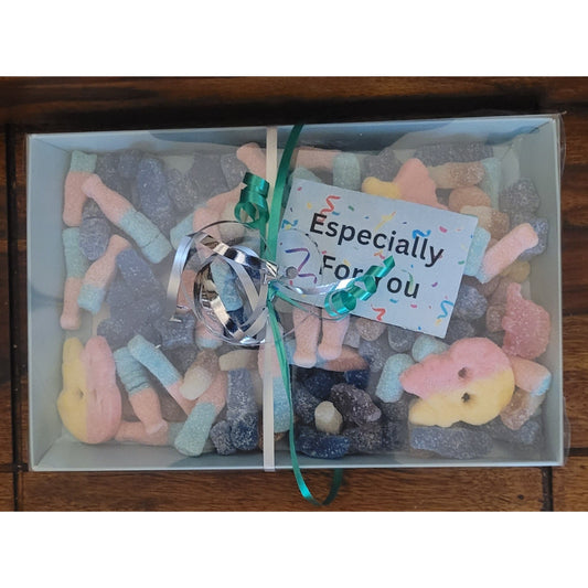 Fizzy gummy sweets gift box