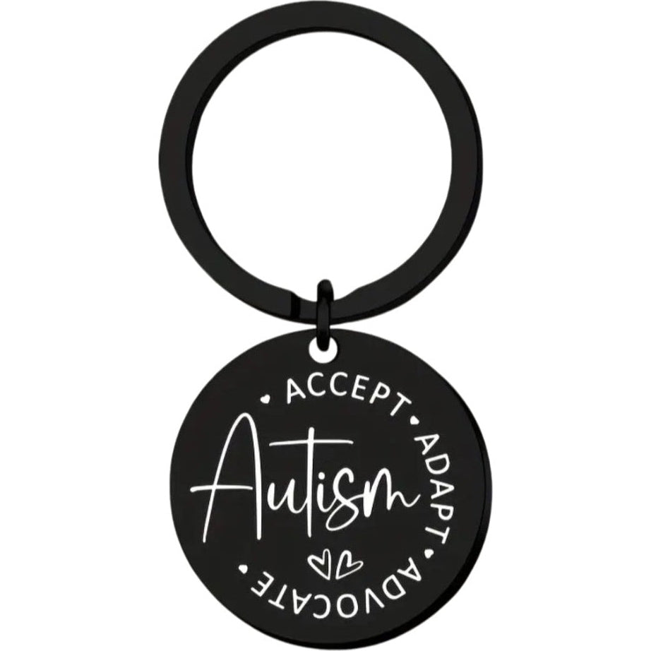 Autism Awareness Black Keyring £2.50