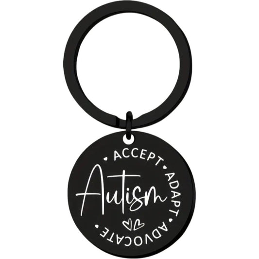 Autism Awareness Black Keyring £2.50